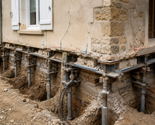 Renforcement des fondations d’une maison existante par reprise en sous-œuvre